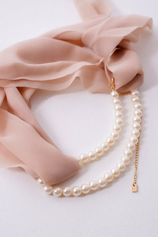 Dawnlight – (4-in-1 Scarf Necklace w/ Pearl)